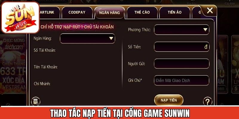 Quy trình nạp tiền vào tài khoản chỉ với vài bước đơn giản